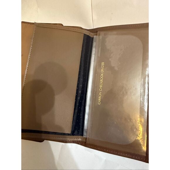 Vintage Princess Gardner Womens Cowhide Leather Tri-fold Checkbook Wallet Tan OS - Picture 6 of 7